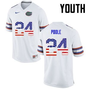 Youth Florida Gators #24 Brian Poole NCAA Nike White USA Flag Fashion Authentic Stitched College Football Jersey IXT0562II